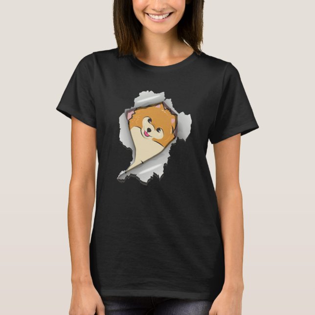 Dog  Pomeranian Dog Owner T-Shirt (Front)