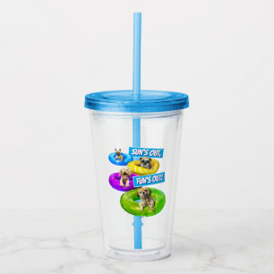 Dog Pool Party Acrylic Tumbler