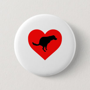 Dog Poop Heart 6 Cm Round Badge