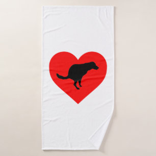 Dog Poop Heart Bath Towel