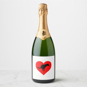 Dog Poop Heart Sparkling Wine Label