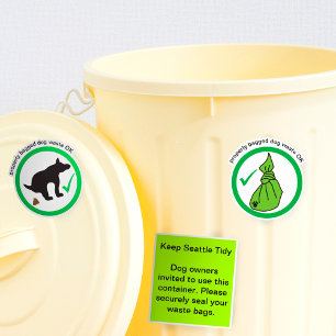 Dog Poop OK Garbage Can Sticker