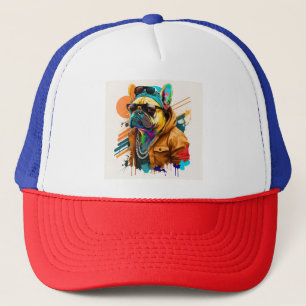 Dog pop art trucker hat