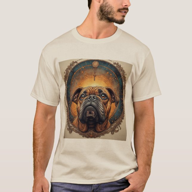Dog Portrait Abstract Art T-Shirt (Front)