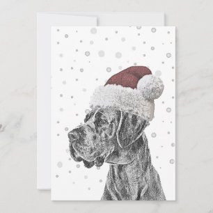 Dog Portrait and Paw Print Christmas Cards