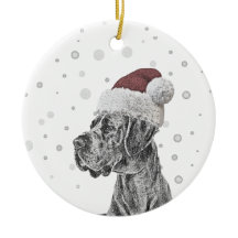 Dog Portrait and Paw Print Ornament