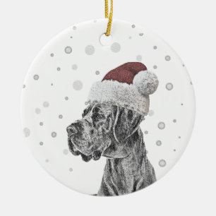 Dog Portrait and Paw Print Ornament