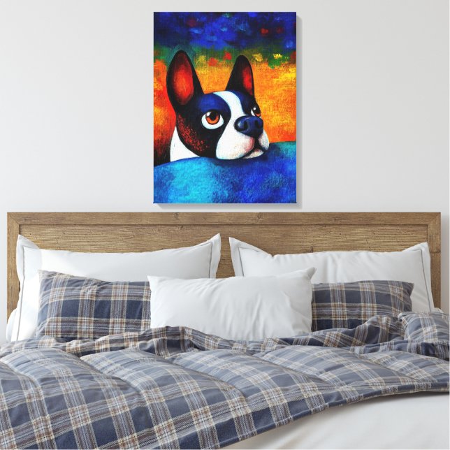 Dog Portrait Art Canvas Print (Insitu(Bedroom))
