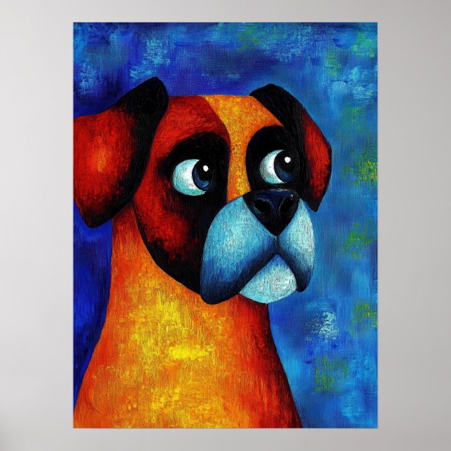 Dog Portrait Art Poster (Front)