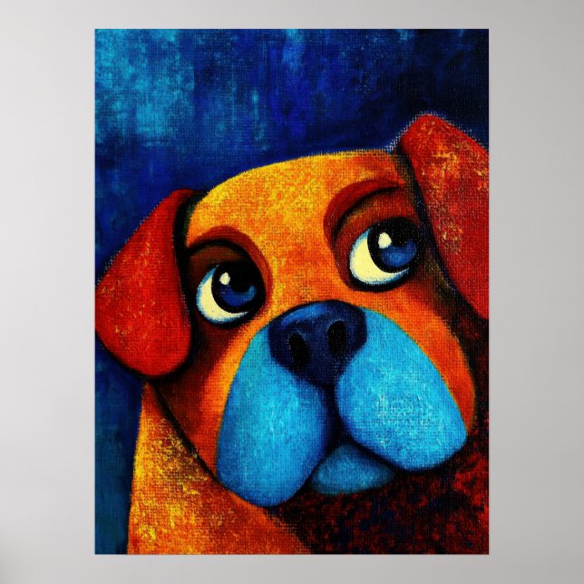 Dog Portrait Art Poster (Front)