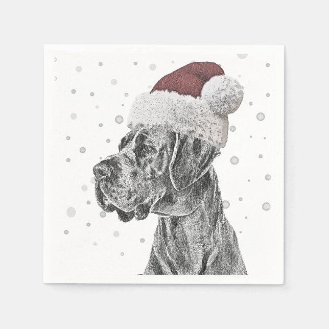 Dog Portrait Christmas Napkin (Front)