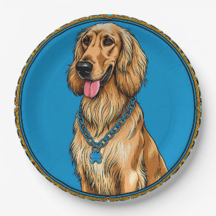 Dog Portrait in Ornate Frame Paper Plate