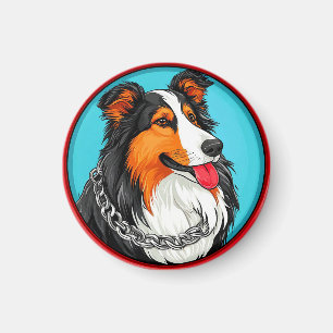 Dog Portrait Ornate Artistic Style Magnet
