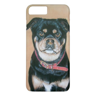 dog portrait painting of black and tan pug iPhone 8 plus/7 plus case