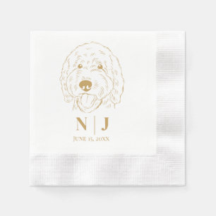 Dog Portrait Personalised Wedding Napkins