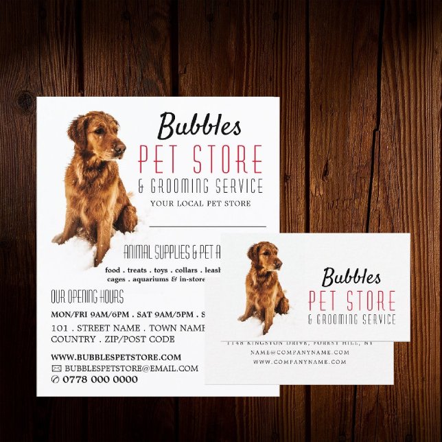 Dog Portrait, Pet Store & Groomers Business Card (Creator Uploaded)