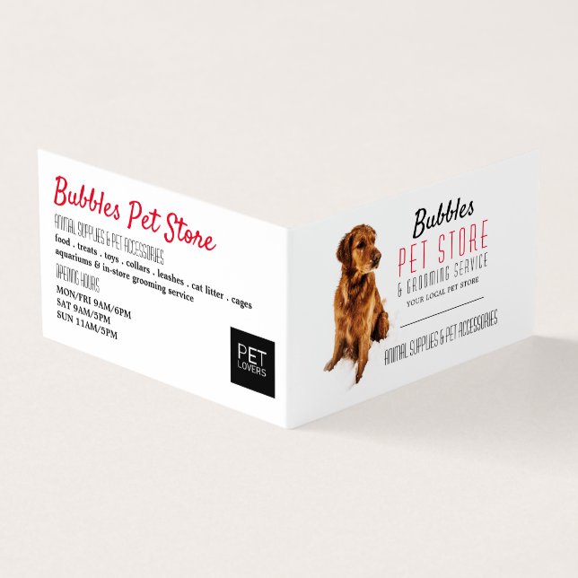 Dog Portrait, Pet Store & Groomers Detailed Business Card (Outside)