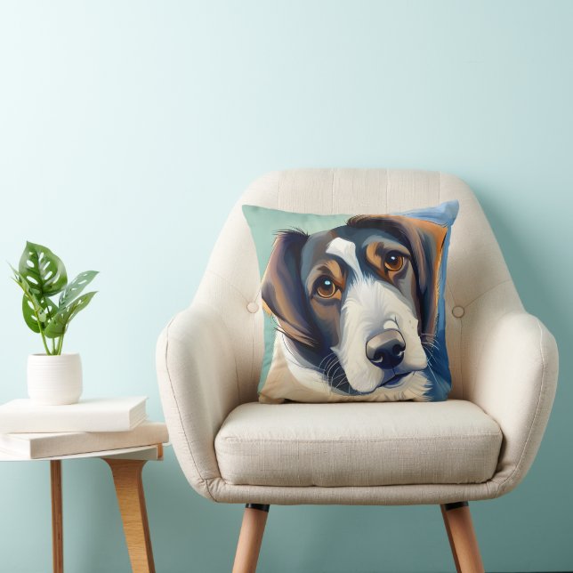 Dog Portrait Sketch 3D Painting Cushion (Chair)