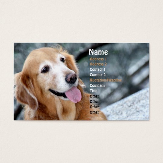 Dog Portrait/Smiling Golden Retriever Photography Business Card