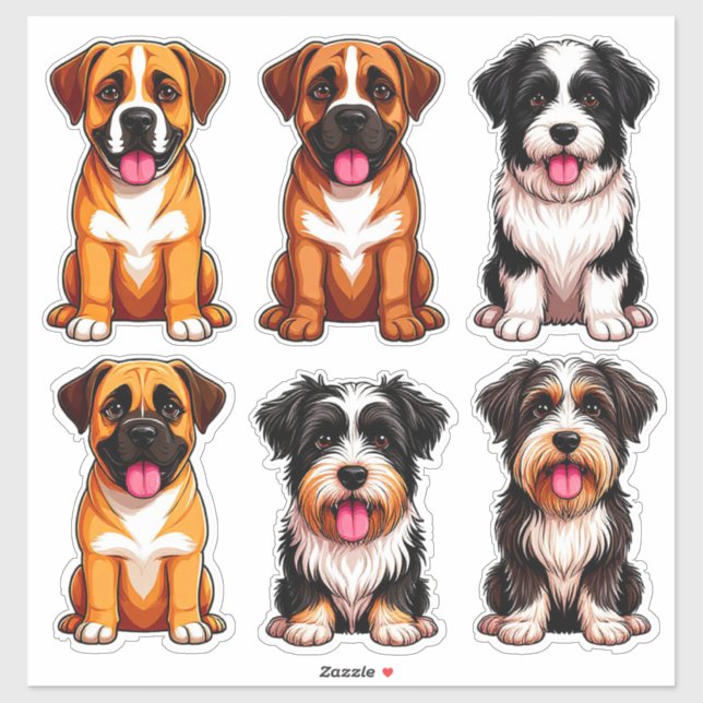 Dog Portraits Detailed Art of Various Breeds (Sheet)