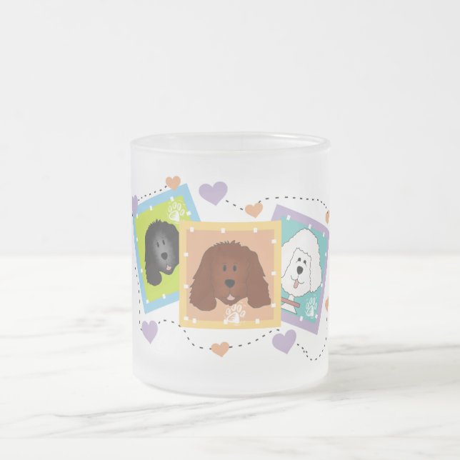 Dog Portraits Tshirts and Gifts Frosted Glass Coffee Mug (Center)