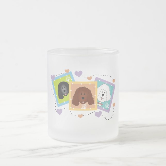 Dog Portraits Tshirts and Gifts Frosted Glass Coffee Mug (Center)