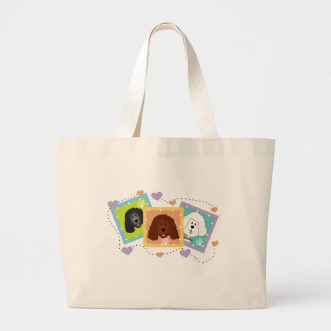 Dog Portraits Tshirts and Gifts Large Tote Bag (Front)