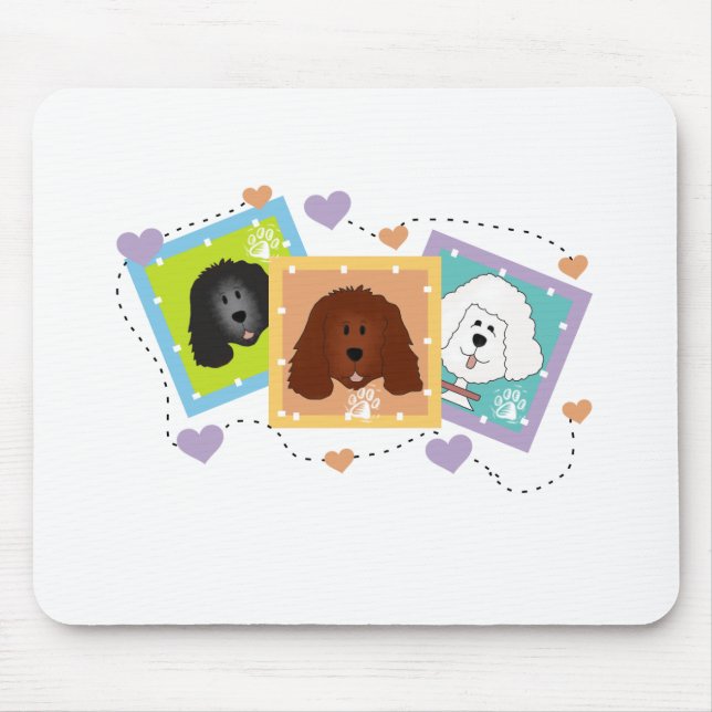 Dog Portraits Tshirts and Gifts Mouse Mat (Front)