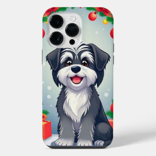 Dog Posing Among Festive Christmas Decorations iPhone 14 Pro Max Case
