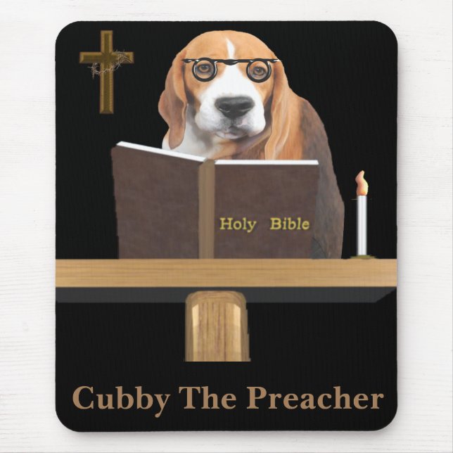 Dog Preacher Mouse Mat (Front)