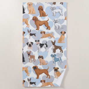 Dog Print Beach Towel