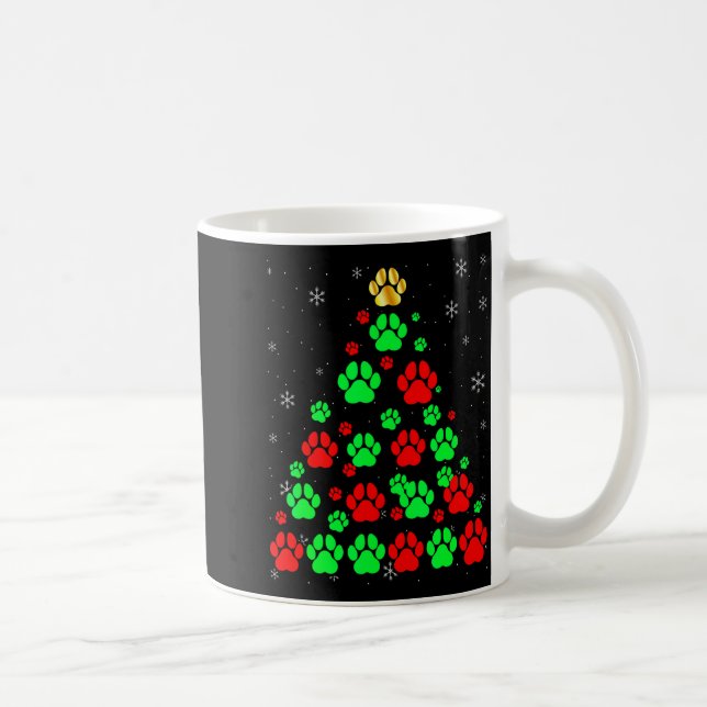 Dog Print Christmas Tree Funny Dog Lovers Christma Coffee Mug (Right)