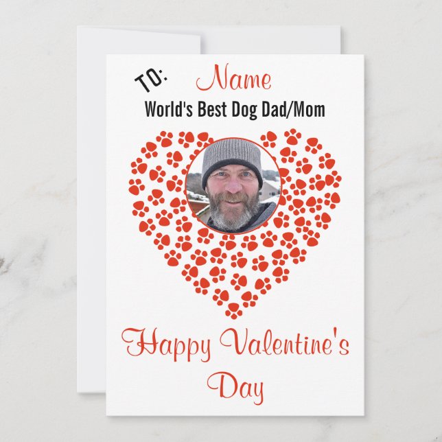 Dog Print Customisable Valentine's Message Holiday (Front)