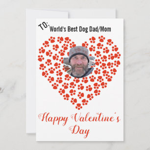 Dog Print Customisable Valentine's Message Holiday Card