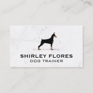 Dog Profile Image   White Marble Background Business Card