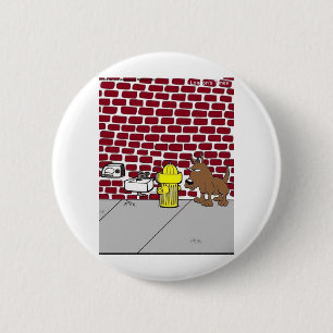 Dog Public Bathrooms Funny Cartoon Tees & Gifts 6 Cm Round Badge