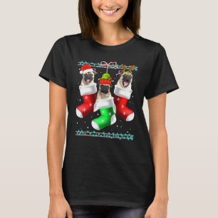 Dog Pug Christmas Socks Xmas Pajama Pet Puppy 1 T-Shirt