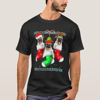 Dog Pug Christmas Socks Xmas Pajama Pet Puppy T-Shirt