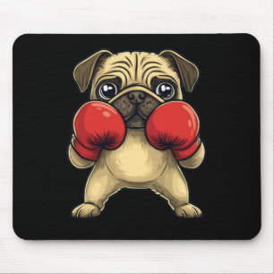 Dog Pug Dressed As A Boxer Funny Boxing Mouse Mat