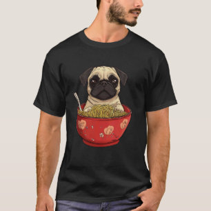 Dog Pug Funny Ramen Noodles T-Shirt