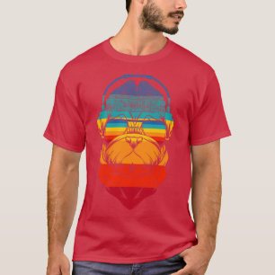 Dog Pug Retro Headphones T-Shirt