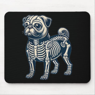 Dog Pug Skeleton Halloween Mouse Mat