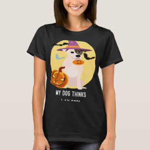 Dog Pug Witch Pumpkin Halloween Women Pugkin Dog L T-Shirt