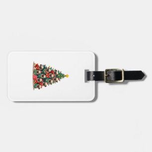 Dog Pugs Christmas Tree Cute Xmas (2) Luggage Tag