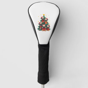 Dog Pugs Christmas Tree Cute Xmas (3) Golf Head Cover