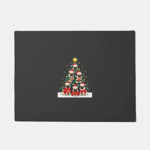 Dog Pugs Christmas Tree Cute Xmas (4) Doormat