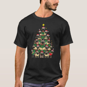 Dog Pugs Christmas Tree Cute Xmas Boys Girls Kids T-Shirt