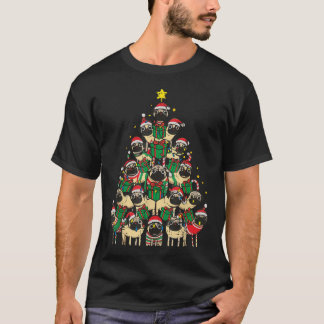 Dog Pugs Christmas Tree Xmas Boys Girls Kids Women T-Shirt