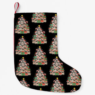 Dog Pugs Christmas Tree Xmas Dad Mum Family Small Christmas Stocking
