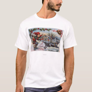 Dog Pulling Kid on Ice Skates T-Shirt